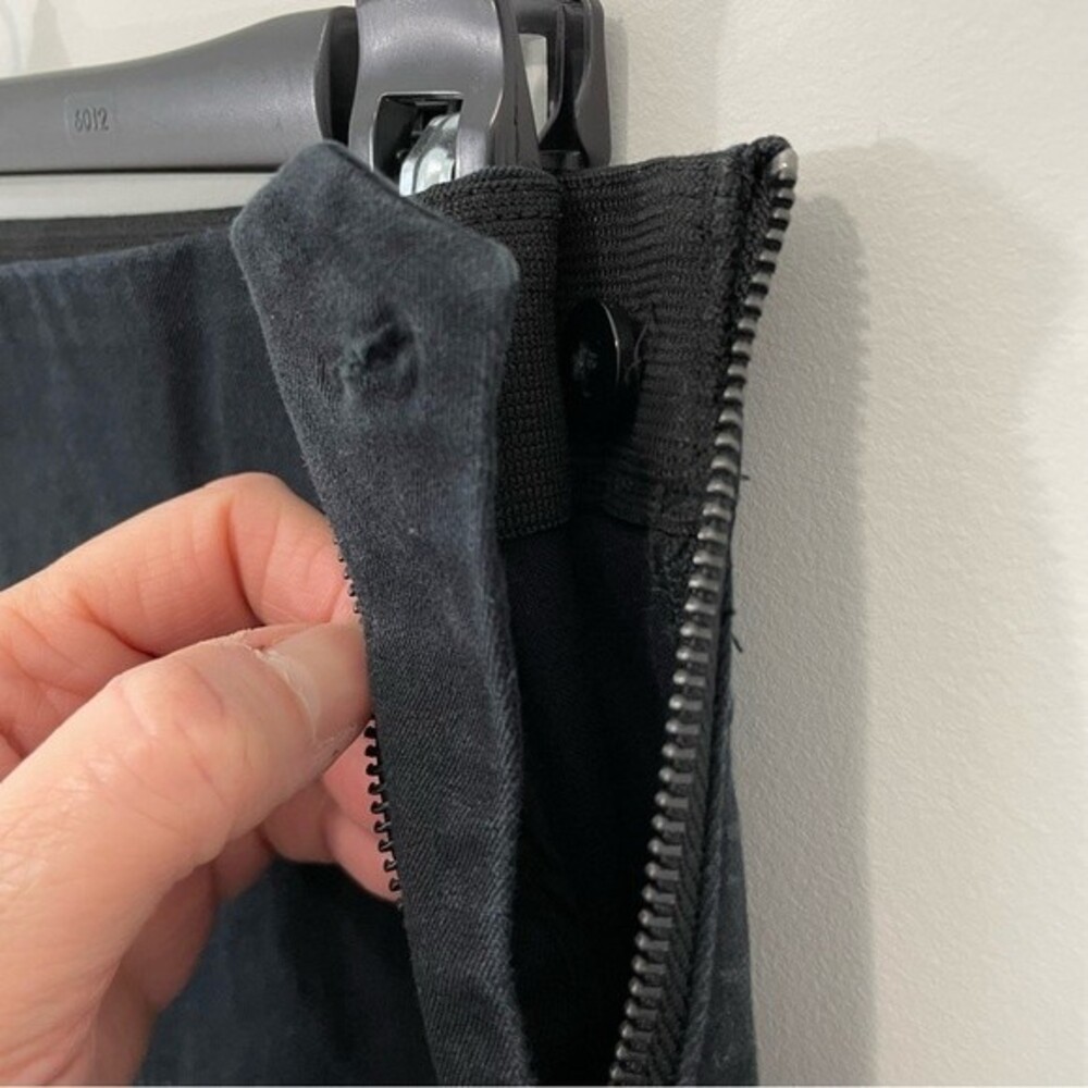 Everlane The Side Zip Stretch Pull On Cotton‎ Black Pants Ankle Crop Size 6 - Picture 4 of 8